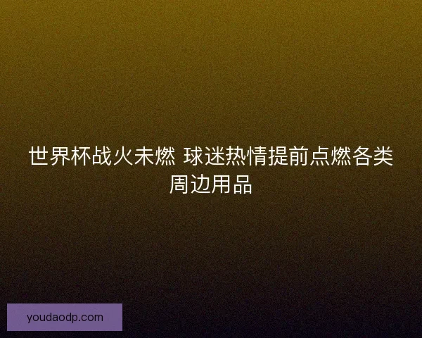世界杯战火未燃 球迷热情提前点燃各类周边用品